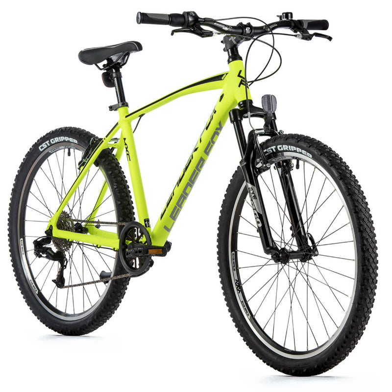 VELO MUSCULAIRE VTT 26 LEADER FOX MXC 2023 HOMME JAUNE FLUO 8V CADRE 16 POUCES (TAILLE ADULTE 160 à 168 cm)