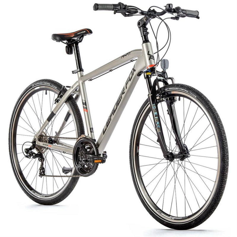 VELO MUSCULAIRE VTC 28 LEADER FOX AWAY 2023 HOMME ARGENT MAT 7V CADRE 19 POUCES (TAILLE ADULTE 175 à 183 cm)