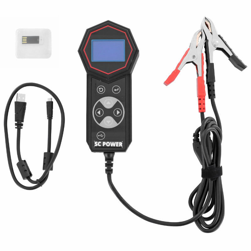 PROFESSIONELE MOTO-SCOOTER-MOTOCULTUUR ACCU TESTER SC POWER SCT06 12V (DIGITALE SCHERM-TOUCH INTERFACE) (ACCU-STARTEN-DYNAMO TEST)