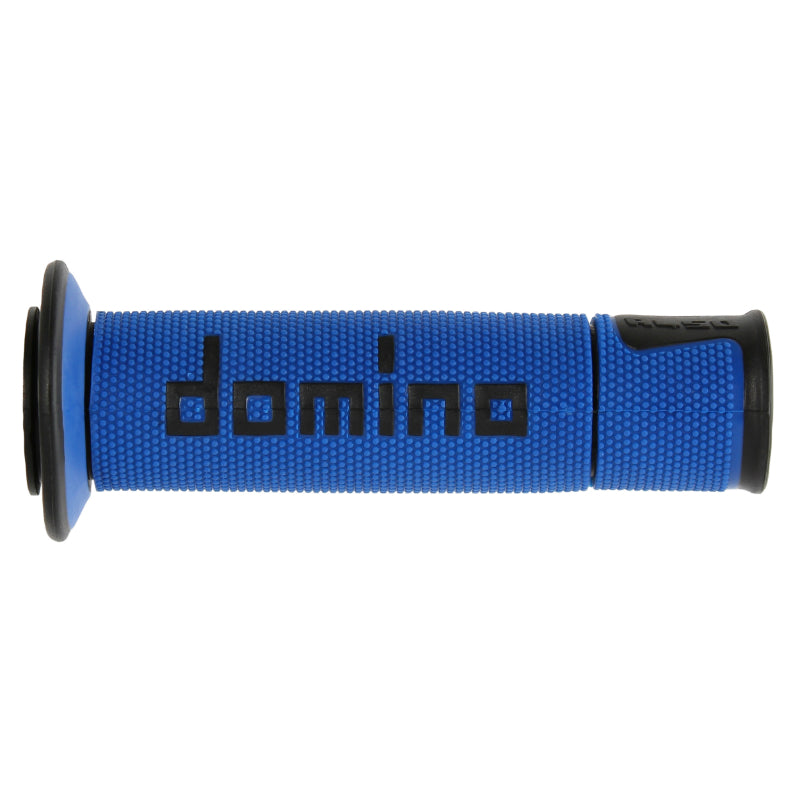 DOMINO MOTO ON ROAD A450 BLUE-BLACK OPEN END HANDLE COVERING 120-125mm (PAIR)