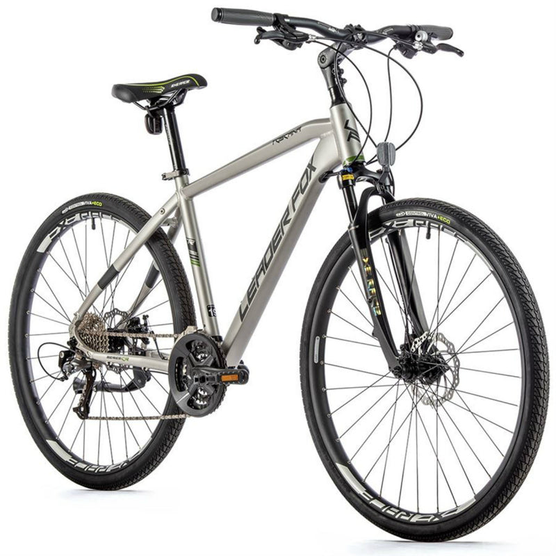 VELO MUSCULAIRE VTC 28 LEADER FOX TOSCANA 2023 HOMME ARGENT MAT 9V CADRE 20 POUCES (TAILLE ADULTE 183 à 188 cm)