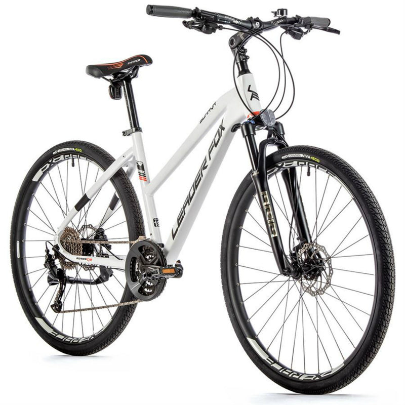 VELO MUSCULAIRE VTC 28 LEADER FOX SUMAVA 2023 FEMME BLANC MAT 9V CADRE 18 POUCES (TAILLE ADULTE 170 à 178 cm)