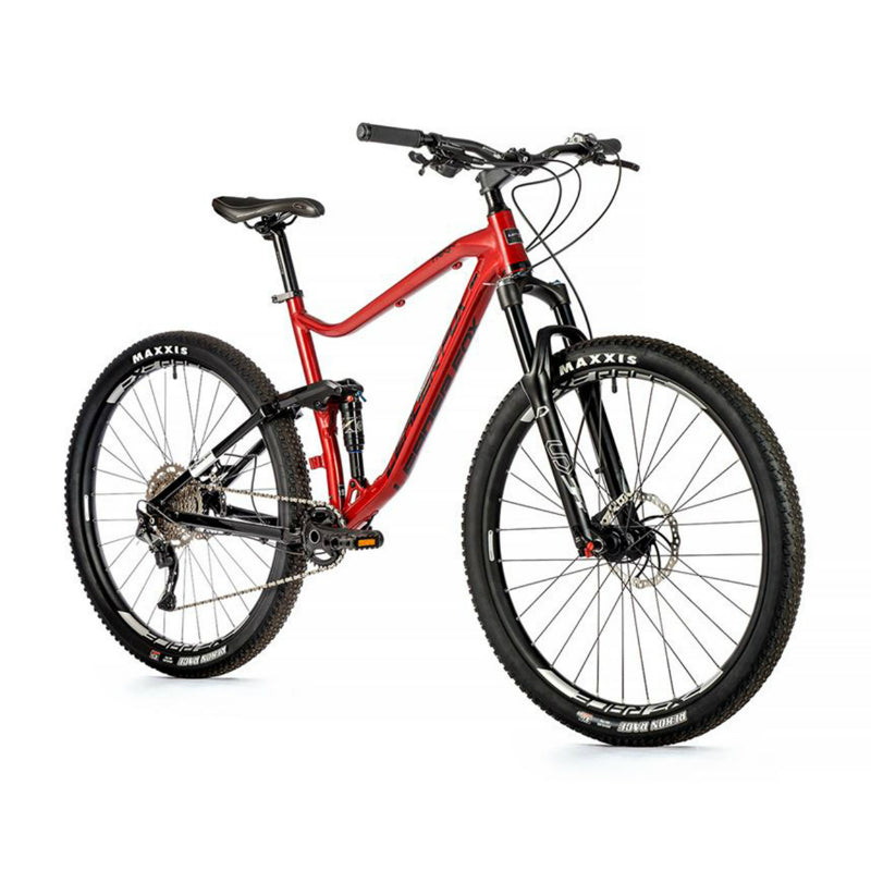 VELO MUSCULAIRE VTT LEADER FOX 29 TRION 2023 TOUT SUSPENDU HOMME ROUGE TIGRE 10V (CADRE 19,5" - H50cm - L - POUR ADULTE DE 178cm à 185cm)