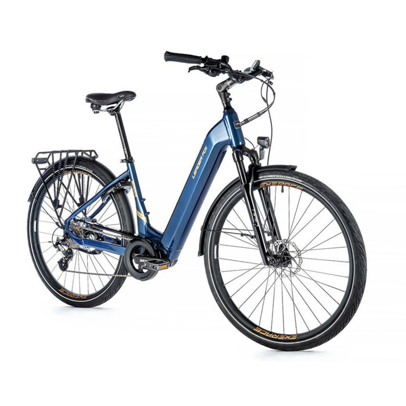 ELEKTRISCHE FIETS-VAE CITY 28 LEADER FOX SAGA 2023 MIXED TIGER BLUE 8V CENTRALE MOTOR BAFANG M300 36V 80Nm 15Ah BATTERIJ (20'' - H52cm - MAAT L - VOOR VOLWASSENEN VAN 178cm tot 185cm)