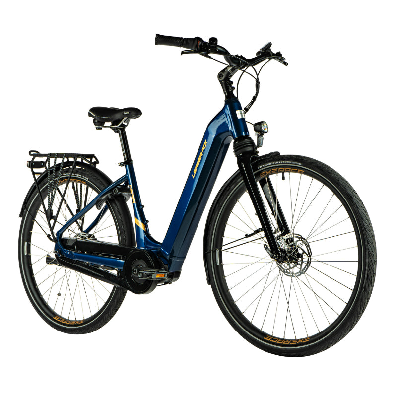 ELEKTRISCHE FIETS-VAE CITY 28 LEADER FOX NEBA 2023 MIXED TIGER BLUE 8V SHIMANO NEXUS CENTRALE MOTOR BAFANG M420 36V 80Nm 15Ah BATTERIJ (20'' - H52cm - MAAT L - VOOR VOLWASSENEN VAN 178cm tot 185cm)