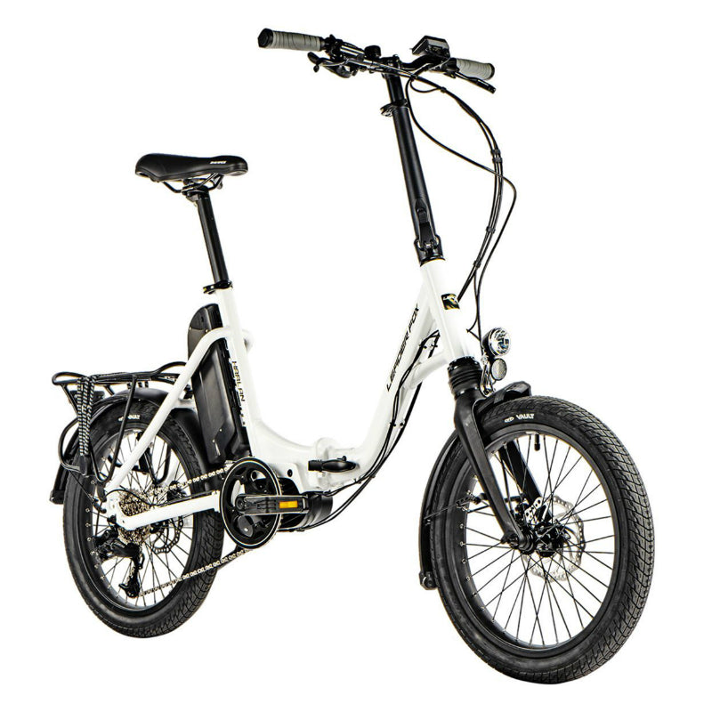 VELO ELECTRIQUE-VAE PLIANT CITY 20 LEADER FOX HARLAN 2023 MIXTE BLANC 8V MOTEUR CENTRAL BAFANG M300 36V 80Nm BATTERIE 14Ah