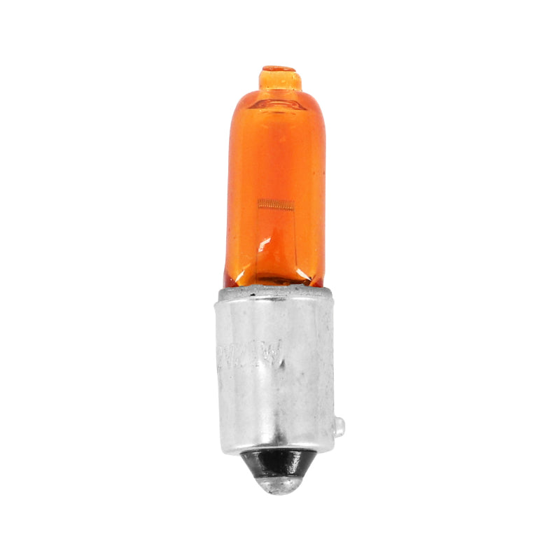 AMPOULE-LAMPE HALOGENE MINIATURE H21W 12V 21W CULOT BAY9s TEMOIN ERGOTS DECALES ORANGE (CLIGNOTANT) (BOITE DE 10)  -SELECTION P2R-