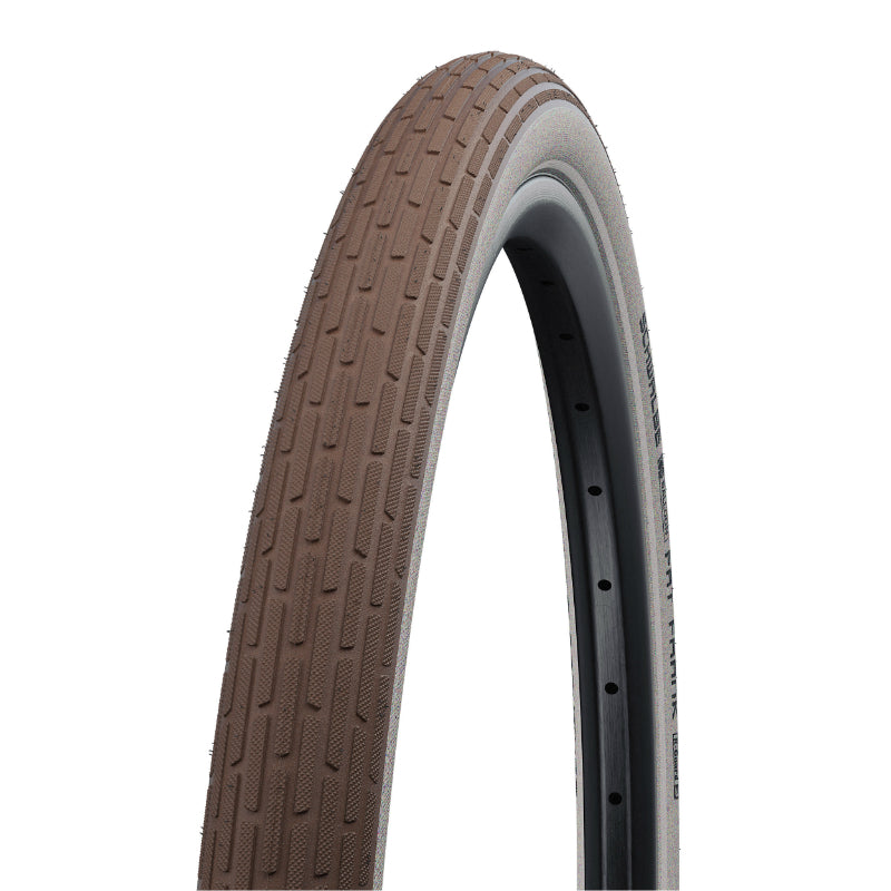 PNEU VTT URBAIN 26 X 2.35 SCHWALBE FAT FRANK MARRON FLANC BEIGE REFLEX TR (60-559) RENFORT K-GUARD (TWIN SKIN)