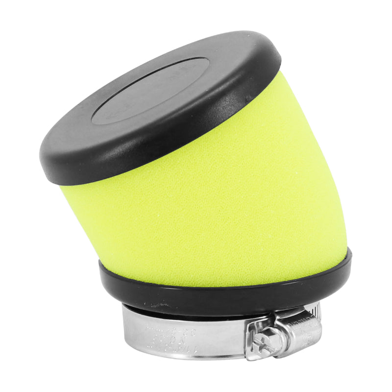 FILTRE A AIR TOP PERF MOUSSE JAUNE - NOIR FIXATION COUDE DIAM 49 mm