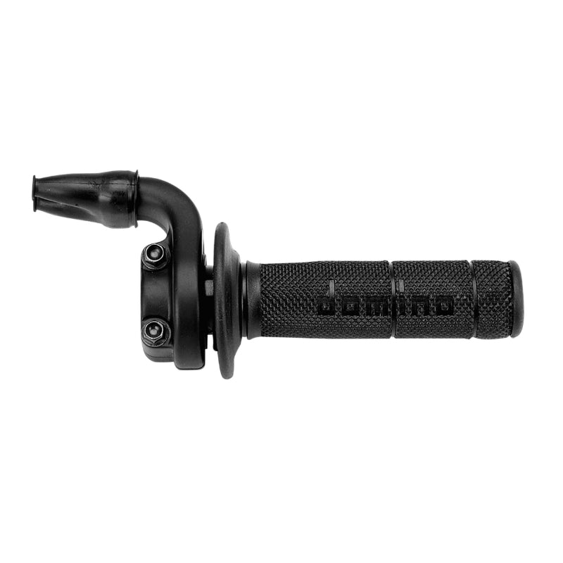 DOMINO KRE 2790 4T OFF ROAD MOTORCYCLE THROTTLE GRIP WITH BLACK ALUMINUM COATING (DOUBLE CABLES)