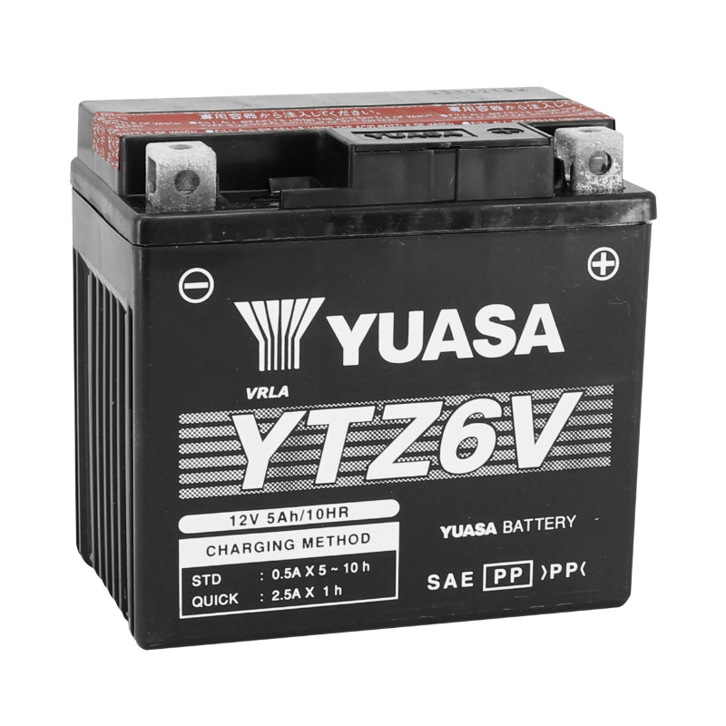 BATTERIE 12V  5 Ah YTZ6V YUASA ACTIVEE EN USINE PRETE A L'EMPLOI  (Lg113xL70xH105mm)