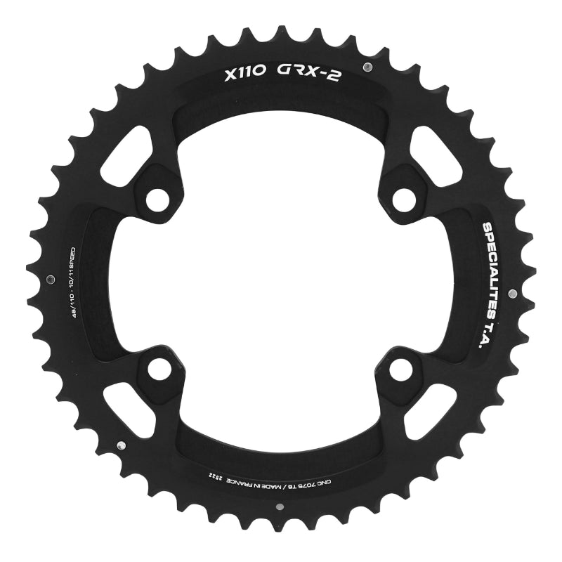 GRAVEL CHAINRING 4BRA D.110 FOR SHIMANO GRX DOUBLE TA X110 EXTERIOR 46T COMPATIBLE RX600-RX810 BLACK 10-11V.