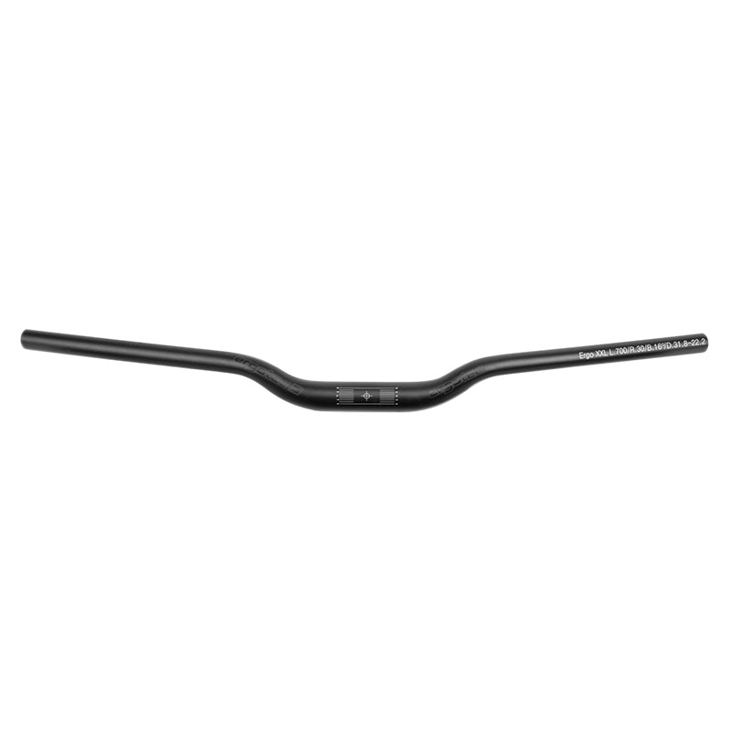 CINTRE VTT DEMI RELEVE ERGOTEC HANDLEBAR ERGO M ALU NOIR DIAM 31,8mm L 640mm RELEVE 30mm (HOMOLOGUE NIVEAU 5)