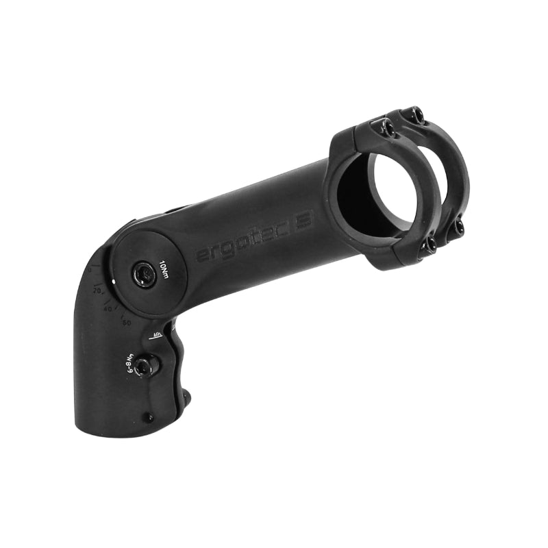 MTB -URBAIN-TREKKING STEM ERGOTEC VERSTELBARE OCTOPUS XL ZWART ALUMINIUM RISE 31,8 L 115 mm VOOR 1"1-8 VORK (LEVEL 5 GOEDGEKEURD)