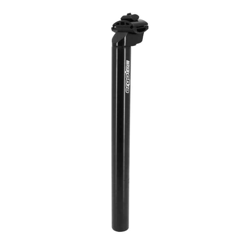 ERGOTEC PATENT ALUMINIUM BLACK ROAD-MTB SEAT POST DIAM 25.8 MM L 350 MM SETBACK 18 mm (LEVEL 2 APPROVED)