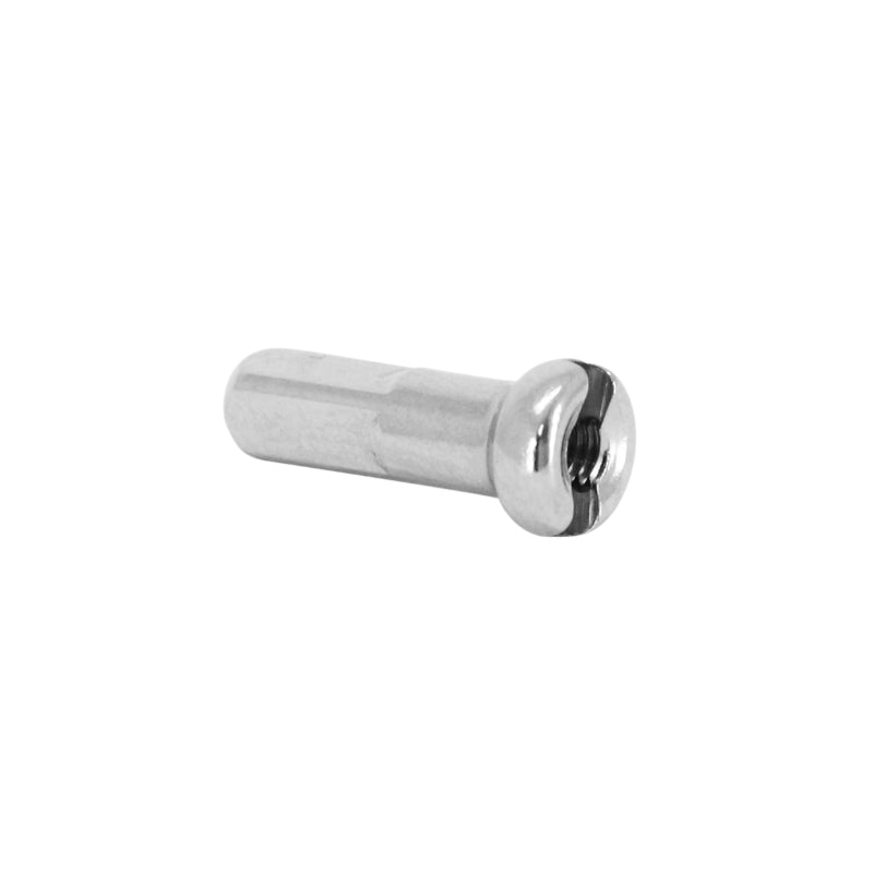 MACH1 SILVER ALU SPOKE NUT FOR 2.3mm SPOKE - DIAMETER UNDER HEAD 3.92mm (BULK UNIT FOR WORKSHOP)