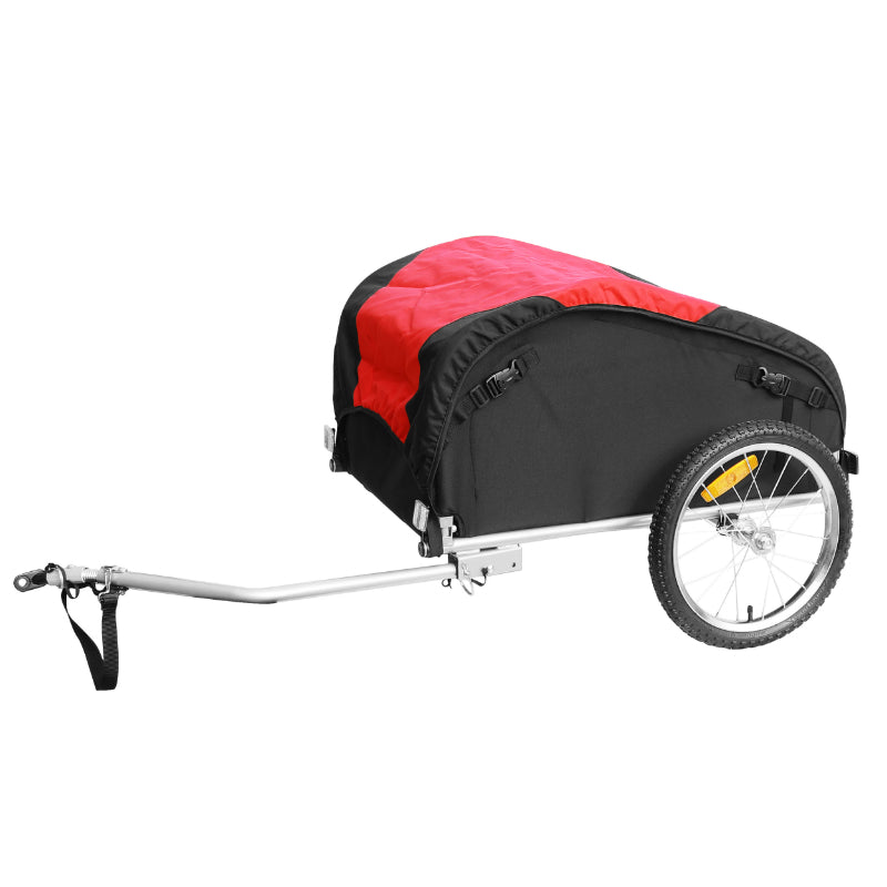 UTILITY BIKE TRAILER MAX 45Kg (DIMENSIONS L75xW53xH42) WITH 16" WHEELS WHEEL AXLE MOUNTING - TRAILER DELIVERED WITH COVER, SAFETY FLAG AND REFLECTORS