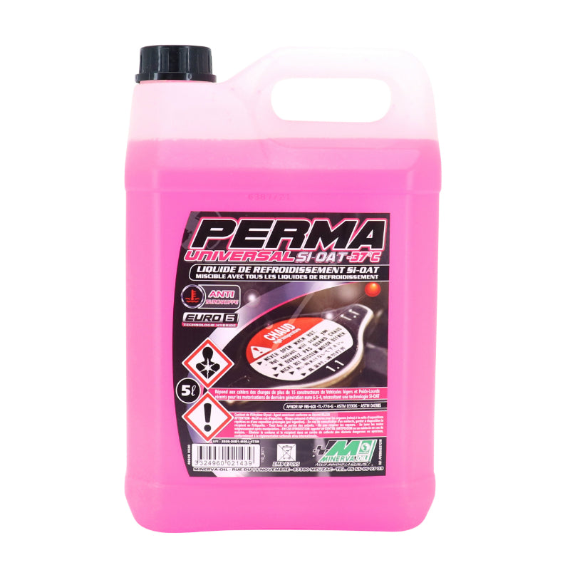 LIQUIDE DE REFROIDISSEMENT MINERVA PERMA UNIVERSAL D -37°C SI-OAT (FUCHSIA)  (5L)