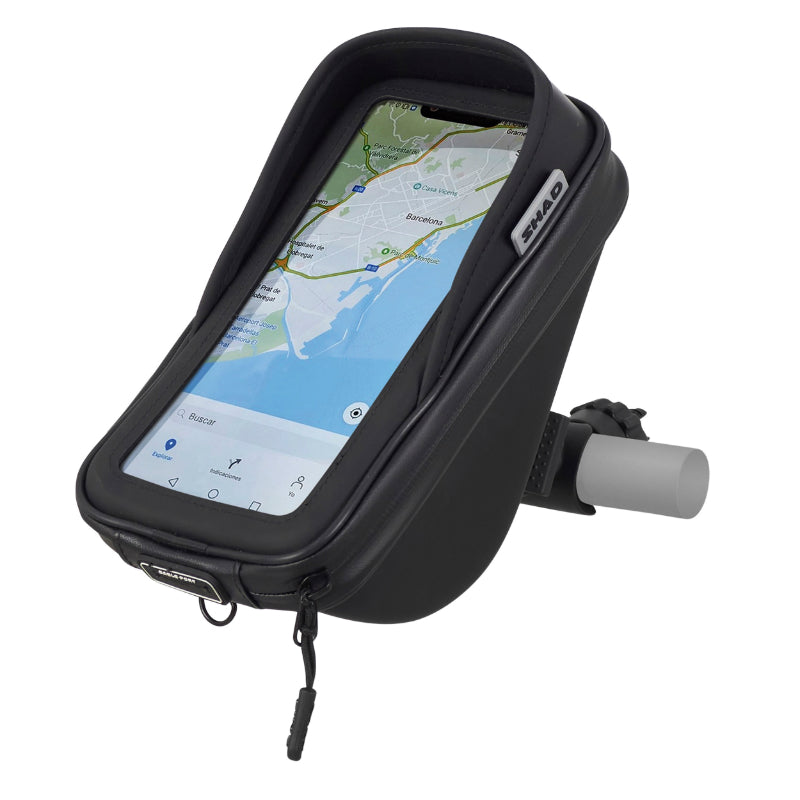 SUPPORT SMARTPHONE-TELEPHONE-GPS SHAD AVEC POCHE FIXATION SUR GUIDON (POUR TELEPHONE 180X90mm)  (X0SG76H)