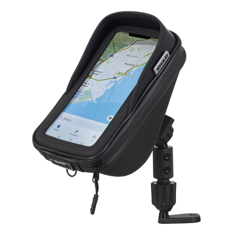 SHAD SMARTPHONE-TELEPHONE-GPS SUPPORT WITH POCKET MOUNTING ON REARVIEW MIRROR (FOR 180X90mm TELEPHONE) (X0SG76M)