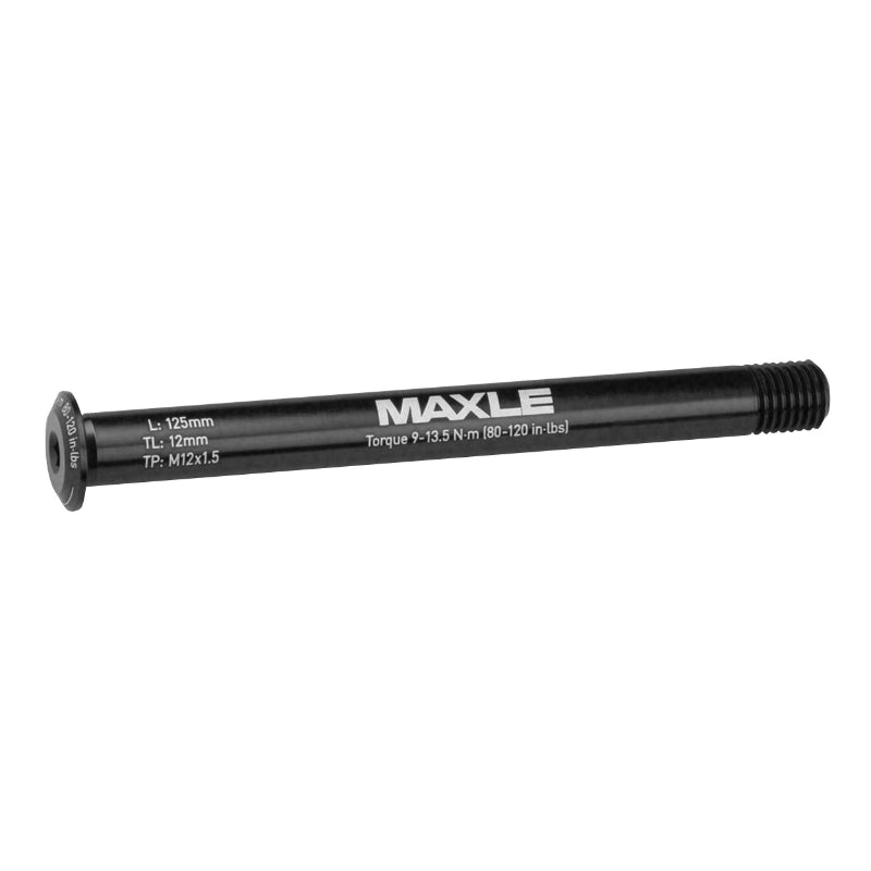 AXE TRAVERSANT - BLOCAGE ROUE AVANT ROCKSHOX FILETAGE m12x1.5mm MAXLE STEALTH 12X100 NOIR (125mm HORS BUTEE DONT FILETAGE 12mm)