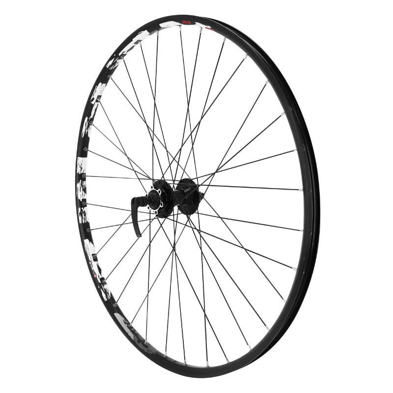 ROUE VTT DISQUE BLOCAGE 29" KARMA AVANT NOIR DOUBLE PAROI AVEC OEILLET MOYEU DISQUE 6 TROUS  32 RAYONS JANTE 21C