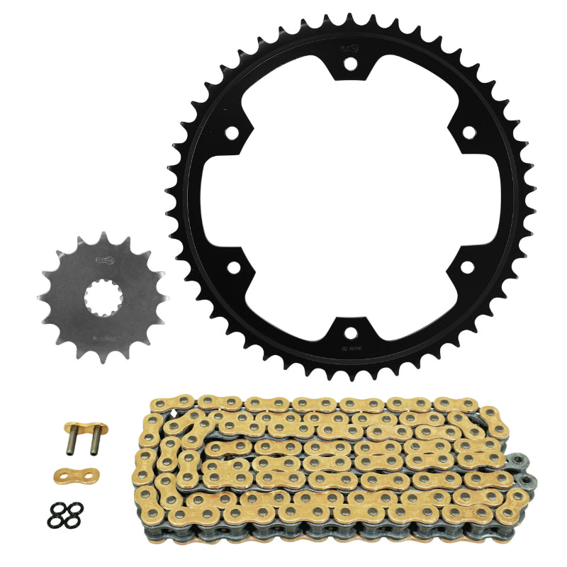 KIT CHAINE ADAPTABLE TRIUMPH 900 TIGER GT-RALLY-PRO 2021+  525  16x50  (DIAM COURONNE 167-190-8.5)  (DEMULTIPLICATION ORIGINE)  -AFAM-