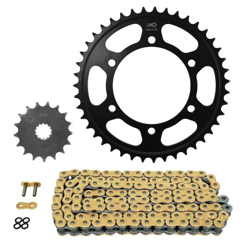 KIT CHAINE ADAPTABLE SUZUKI 750 GSX S 2017+2021  525  17x43  (DIAM COURONNE110-130-10.25)  (DEMULTIPLICATION ORIGINE)  -AFAM-