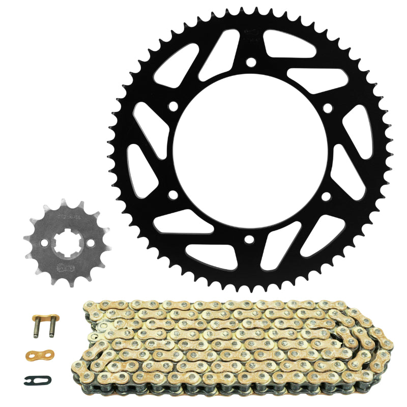 KIT CHAINE ADAPTABLE FANTIC 125 CABALLERO SCRAMBLER 2021  428  14x61  (DIAM COURONNE 136-156-8.50)  (DEMULTIPLICATION ORIGINE)  -AFAM-