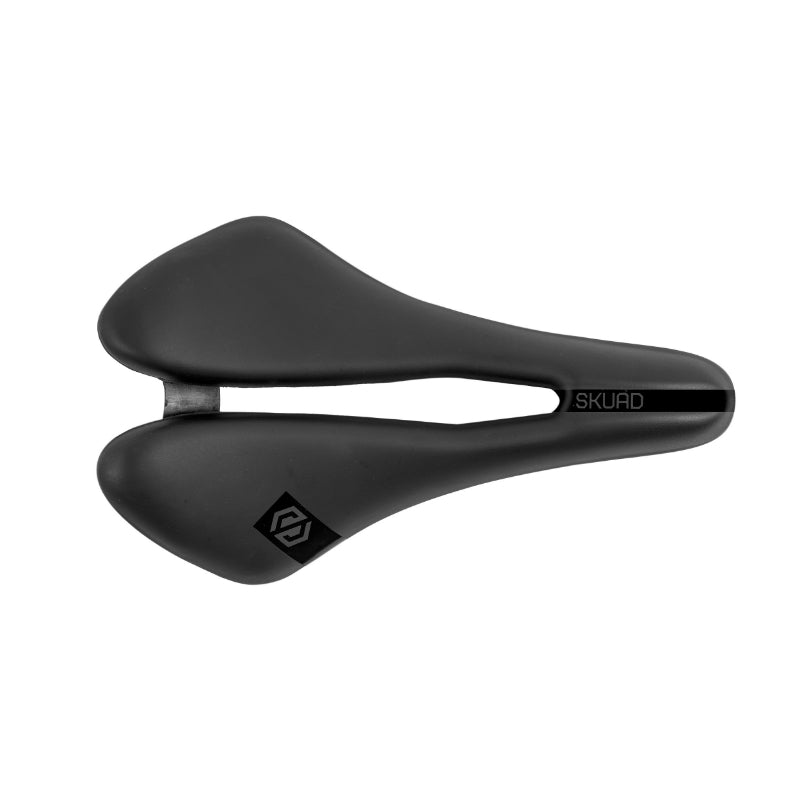 SKUAD ROAD SADDLE OREGON BLACK WITH CENTRAL HOLE METAL RAIL 258x153mm