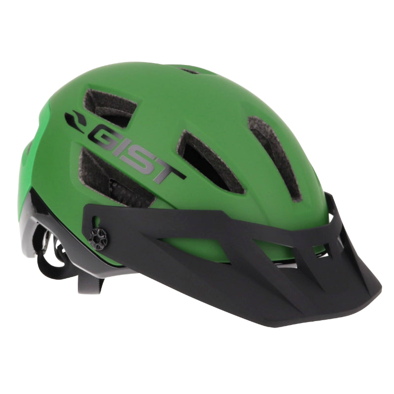 GIST MTB KOP GREEN IN-MOLD ADULT BICYCLE HELMET SIZE 53-59 WITH 3-POSITION ADJUSTABLE VISOR AND FIT-SYSTEM (SOLD IN BOX)