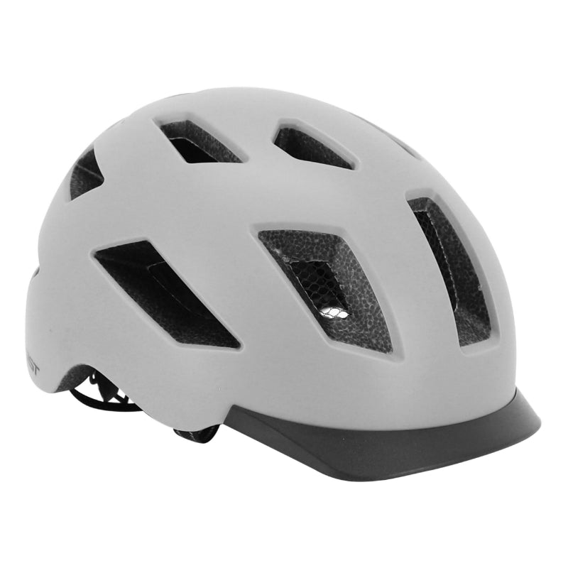 GIST URBAN SMART GREY IN-MOLD ADULT BICYCLE HELMET WITH REAR LIGHTING SIZE 52-58 ADJUSTMENT WHEEL - LIGHT VISIBLE AT 200m