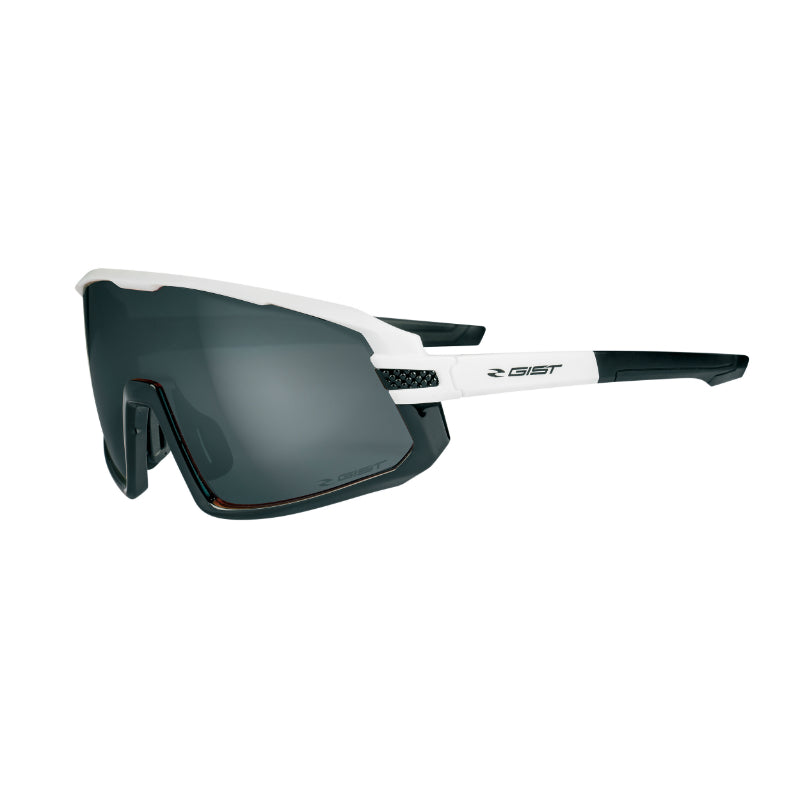 GIST NEXT ADULT CYCLING GLASSES WHITE FRAME PHOTOCHROMIC LENSES (LENSES THAT AUTOMATICALLY ADAPT TO LIGHT) (CAT 1-3 LENS)