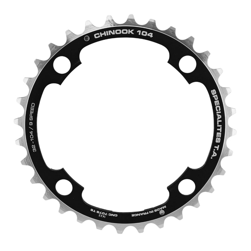 PLATEAU VTT 4BRA D.104 TA CHINOOK TRIPLE 32DTS MILIEU NOIR ALU 8-9V.