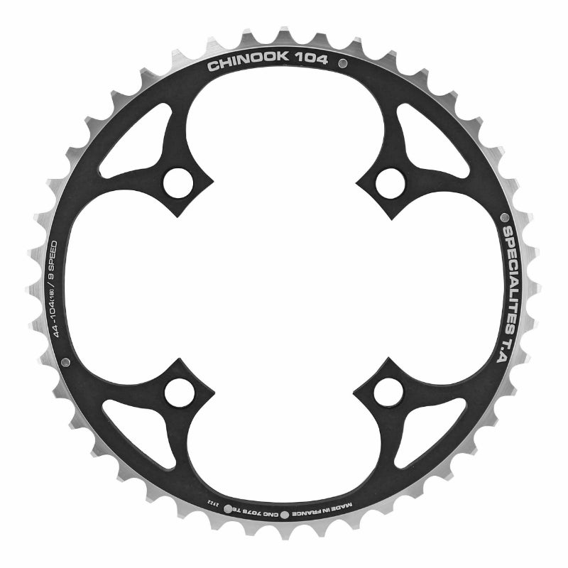 MTB KETTINGBLAD 4BRA D.104 TA CHINOOK TRIPLE 44TTS ZWART ALU EXTERIEUR VOOR SHIMANO - SRAM - RACE FACE - FSA 8-9V.