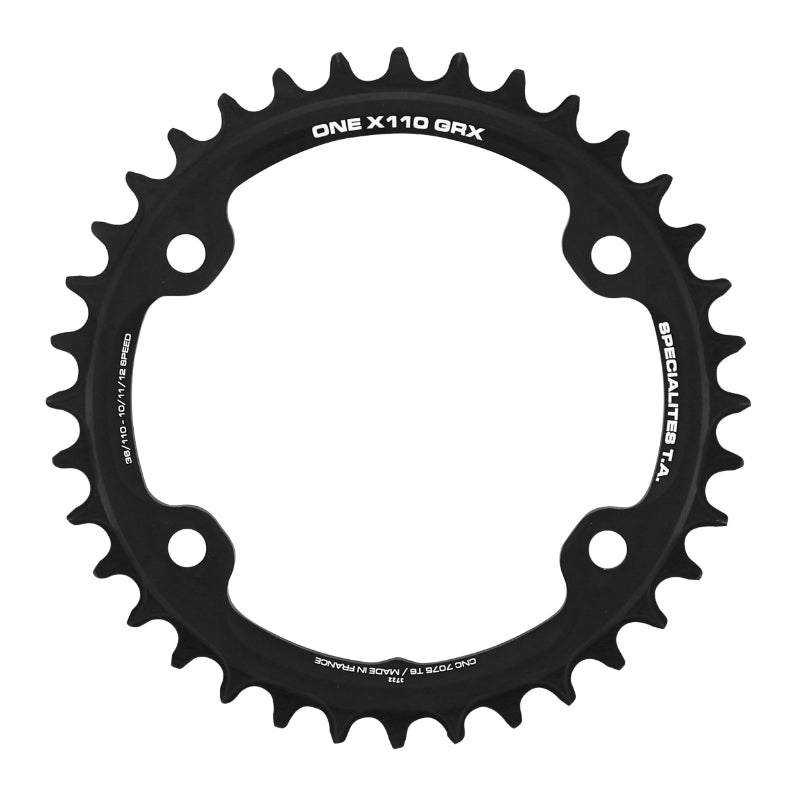 GRAVEL CHAINRING 4BRA D.110 FOR SHIMANO GRX MONO TA X110 ONE 36DTS COMPATIBLE RX600-RX810 BLACK 10-11V.