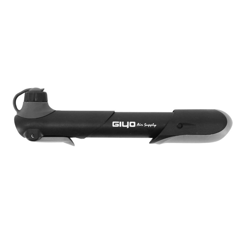 GIYO GP BLACK RESIN TELESCOPIC MINI ROAD-MTB PUMP VP-VS (FIXING BOTTLE CAGE OR JERSEY POCKET) (ON CARD) - LG 177mm and 8 BARS