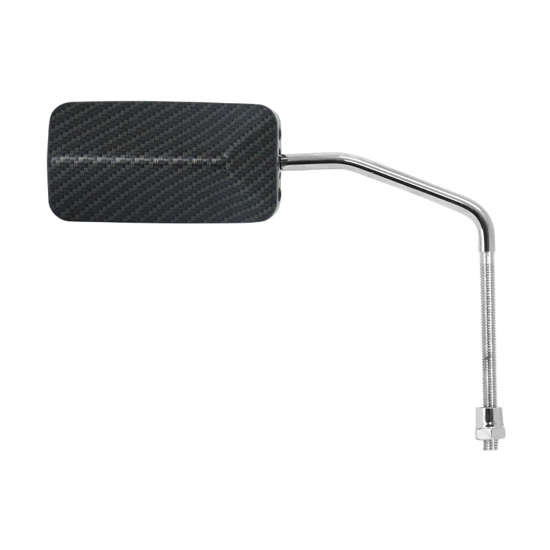 SCOOT REPLAY F1 DIAM 8 REVERSIBLE CARBON MIRROR (x1) - LONG CHROME ROD - ** (COMES WITH M8-M10 ADAPTER LEFT AND RIGHT THREAD)