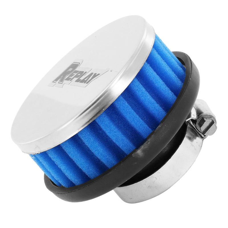 FILTRE A AIR REPLAY R BOX FD CHROME-BLEU FIXATION DROITE DIAM 35-28