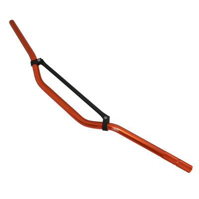 GUIDON 50 A BOITE REPLAY CROSS ALU DIAM 22,2mm L810mm H105mm AVEC BARRE DE RENFORT ORANGE