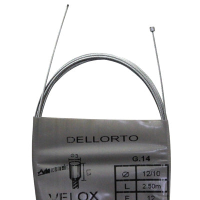 CYCLO VELOX G.14 THROTTLE CABLE FOR DELLORTO BALL 3x3mm DIAM 12-10 Lg 2.50M (12 WIRES) (BOX OF 25)