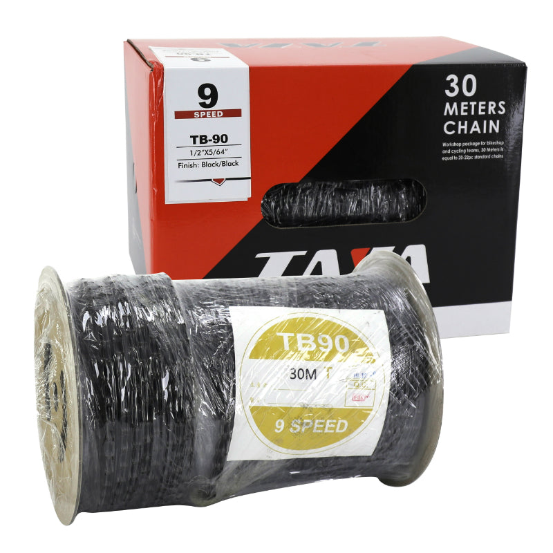 BICYCLE CHAIN ​​9 SPEED. ROAD-MTB BLACK 30M ROLL (WITH 30 CONNECTORS)