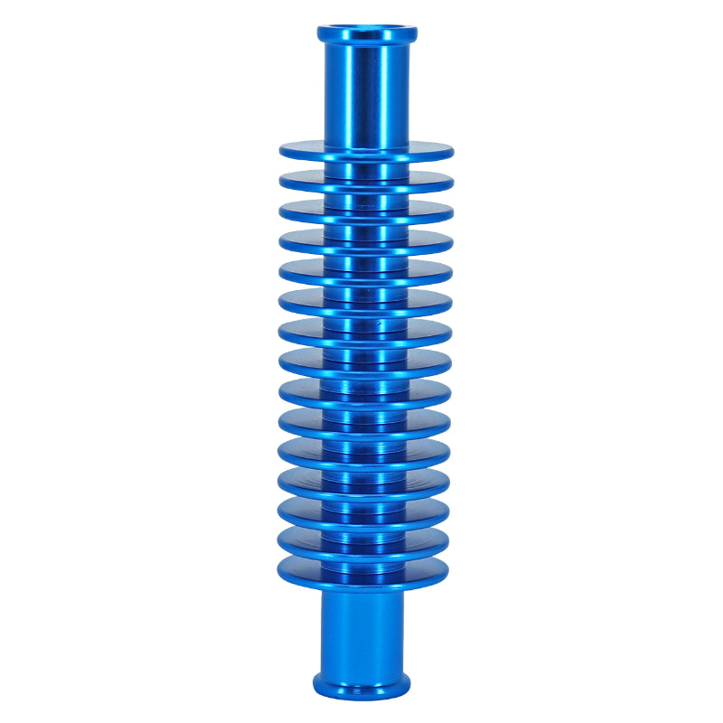 RADIATEUR-REFROIDISSEUR DE DURITE D'EAU ALU CNC BLEU FORME ROND (133 x 35 mm, FIXATION DURITE 17 mm)  -REPLAY-