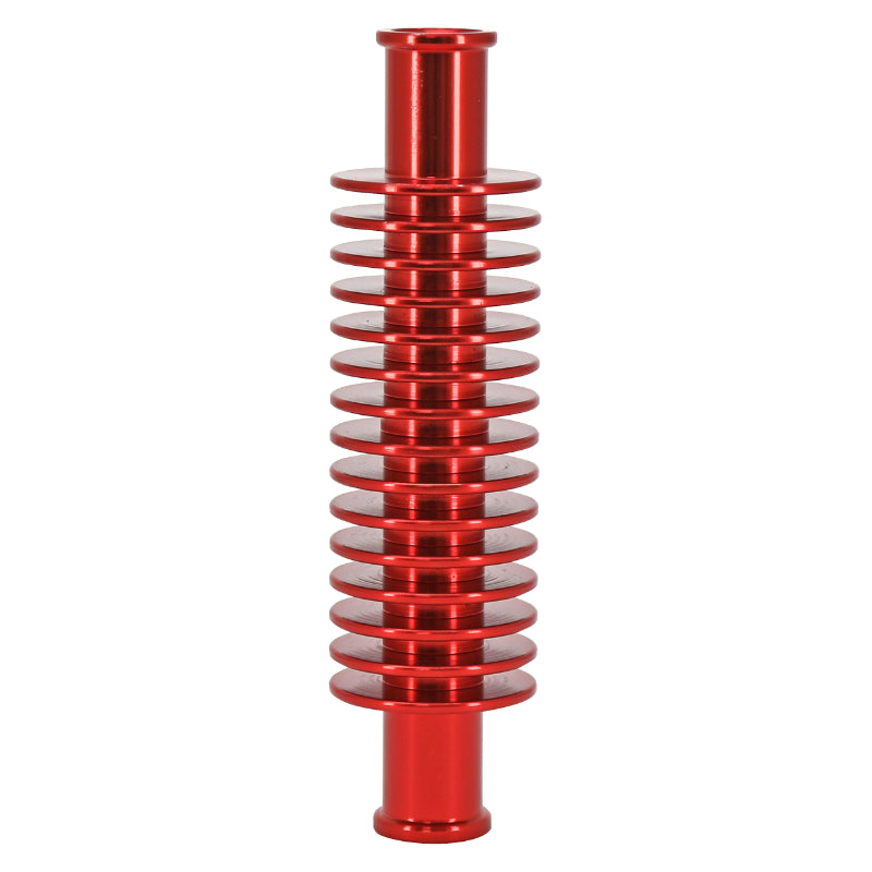 RADIATEUR-REFROIDISSEUR DE DURITE D'EAU ALU CNC ROUGE FORME ROND (133 x 35 mm, FIXATION DURITE 17 mm)  -REPLAY-