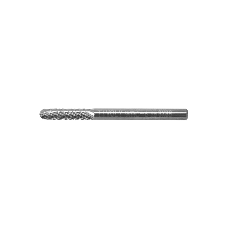 TIVOLY MINI CUTTER CYLINDRICAL CARBIDE FILE WITH RADIUS DIAM 3 mm L 38 mm (CHIP BREAKER SHAPE) (SOLD INDIVIDUALLY)