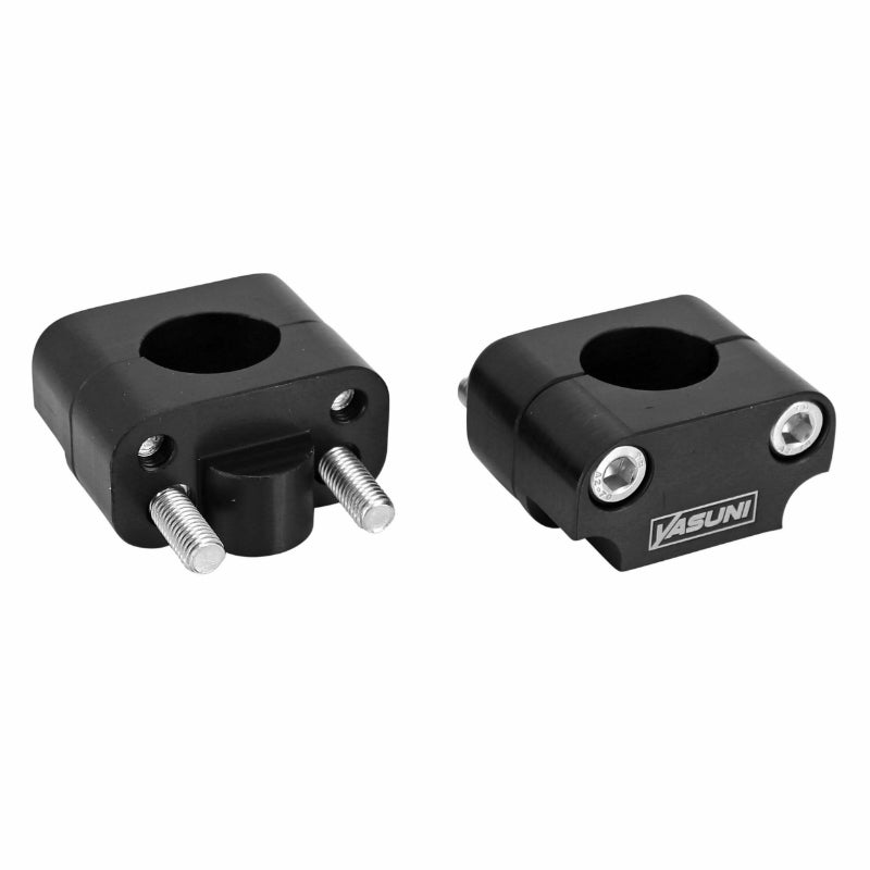 PONTET DE GUIDON UNIVERSEL YASUNI PRO RACE ALU CNC ADAPTATEUR DIAM 28,6 mm NOIR (ENTRAXE FIXATION 34,8 à 32,2 mm) (PAIRE)