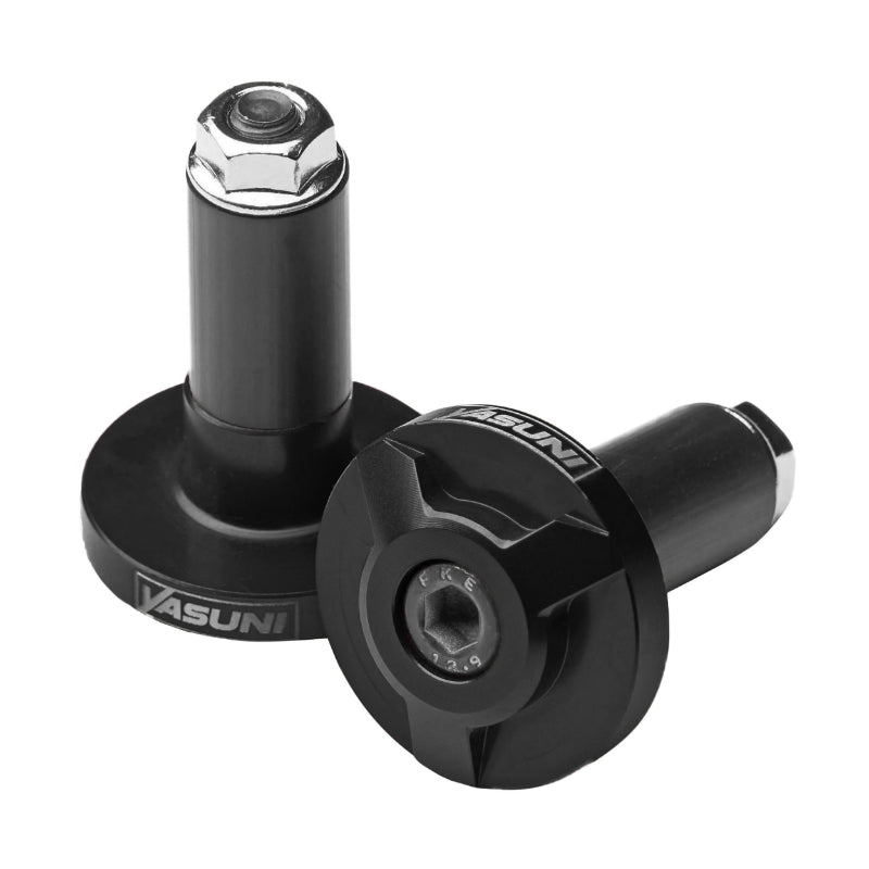 YASUNI PRO RACE ALU CNC BLACK HANDLEBAR END CAP DIAM 17mm FOR 22.2mm HANDLEBAR (PAIR)