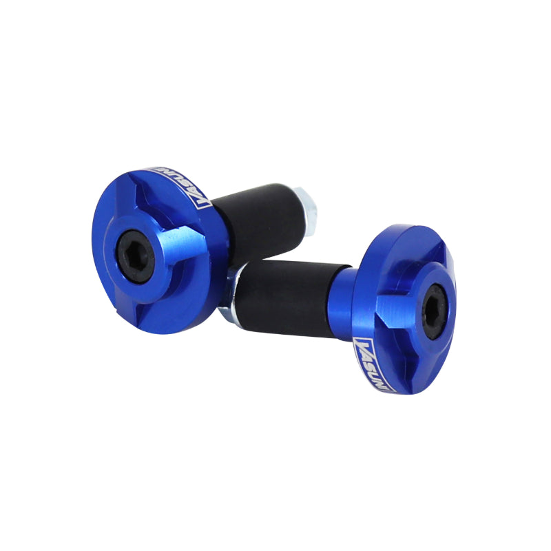 YASUNI PRO RACE ALU CNC BLUE HANDLEBAR END CAP DIAM 17 mm FOR 22.2 mm HANDLEBAR (PAIR)