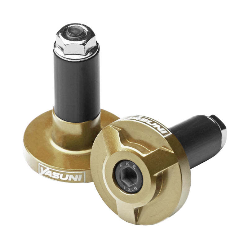 YASUNI PRO RACE ALU CNC GOLD HANDLEBAR END CAP DIAM 14mm FOR 28.6mm HANDLEBAR (PAIR)