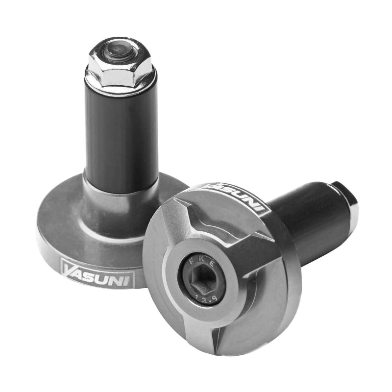 YASUNI PRO RACE ALU CNC GREY HANDLEBAR END CAP DIAM 14mm FOR 28.6mm HANDLEBAR (PAIR)